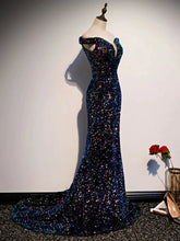 Elegant Evening Dresses for Women Luxury Shiny Party Long Gown Sequins Even Robe Femme Wedding Off Shoulder Formal Vestido